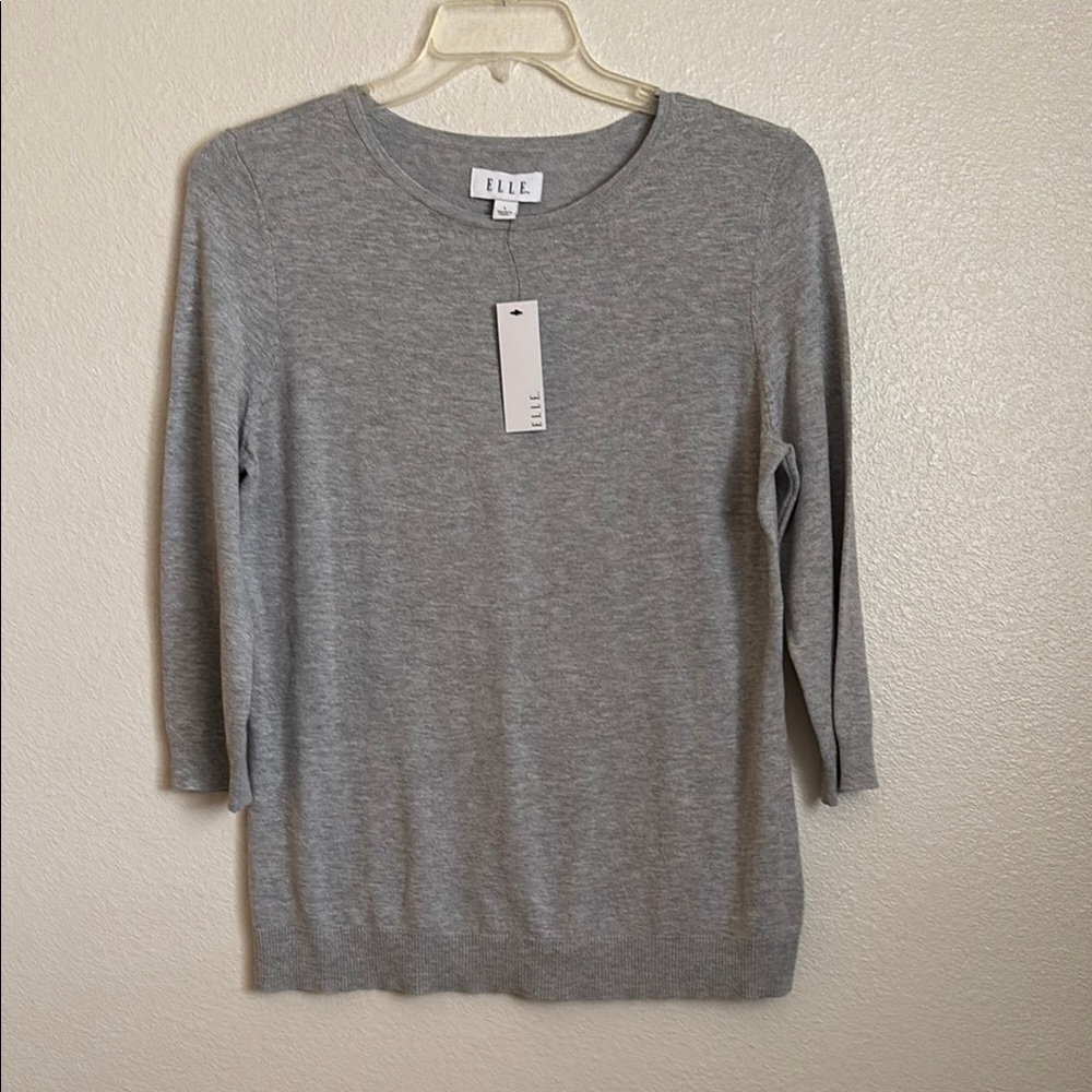 Elle Women's Heather Gray Sweater Blouse